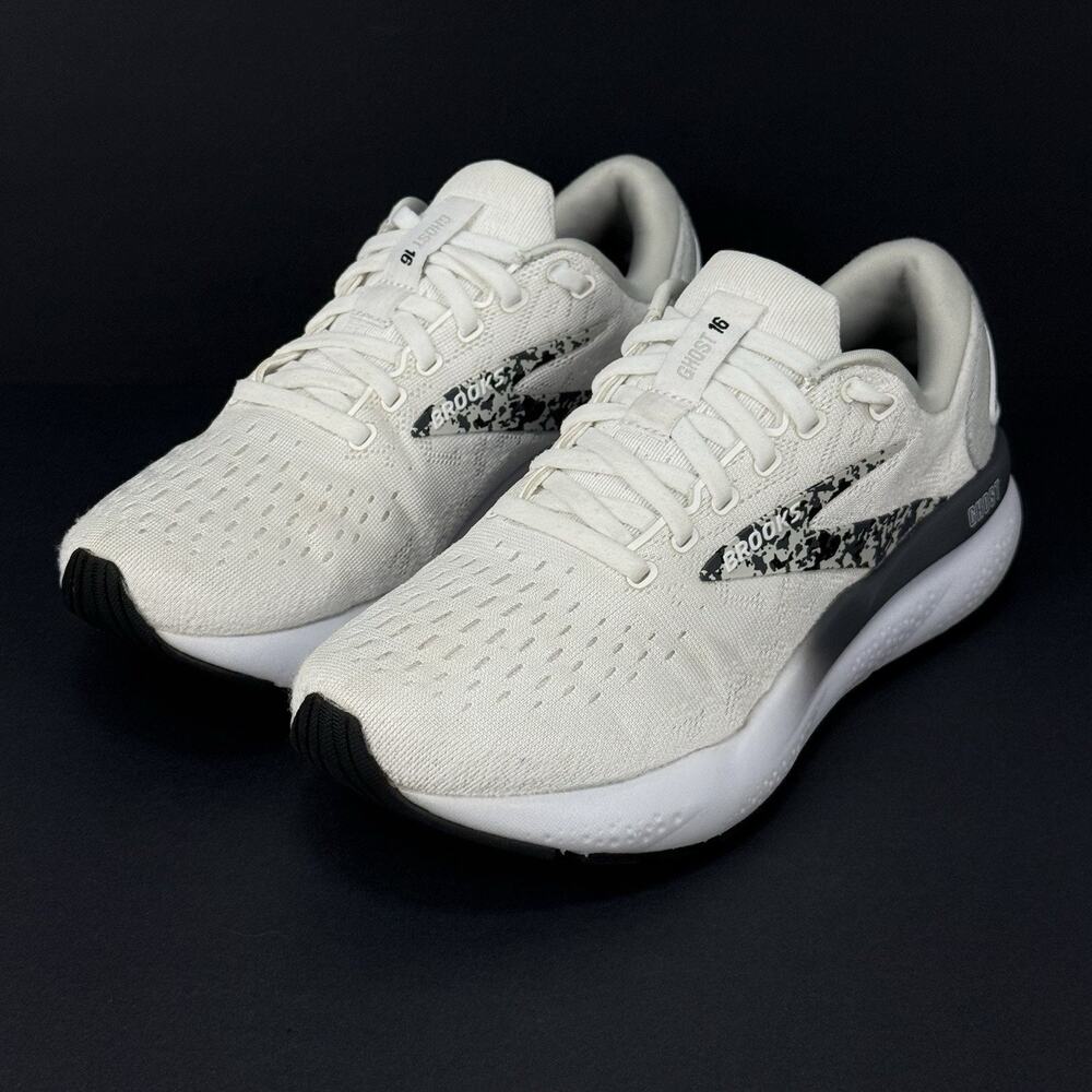 Brooks Ghost 16 Women’s 6 White Oyster Lava Running Shoes Sneakers 1204071B147